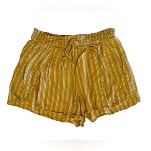 American Eagle yellow & white striped shorts elastic waist size XS
